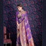Purple Leheriya Weaving Saree