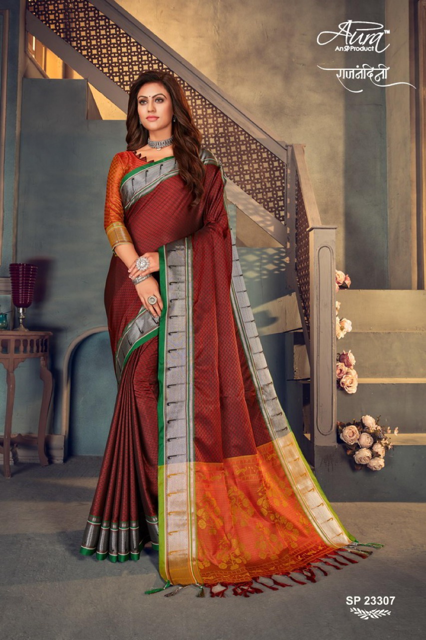 Dark Maroon Banarasi Silk Saree – MySilkLove