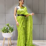 Presenting Most Beautiful 1 Min Ready to Wear Saree in Green