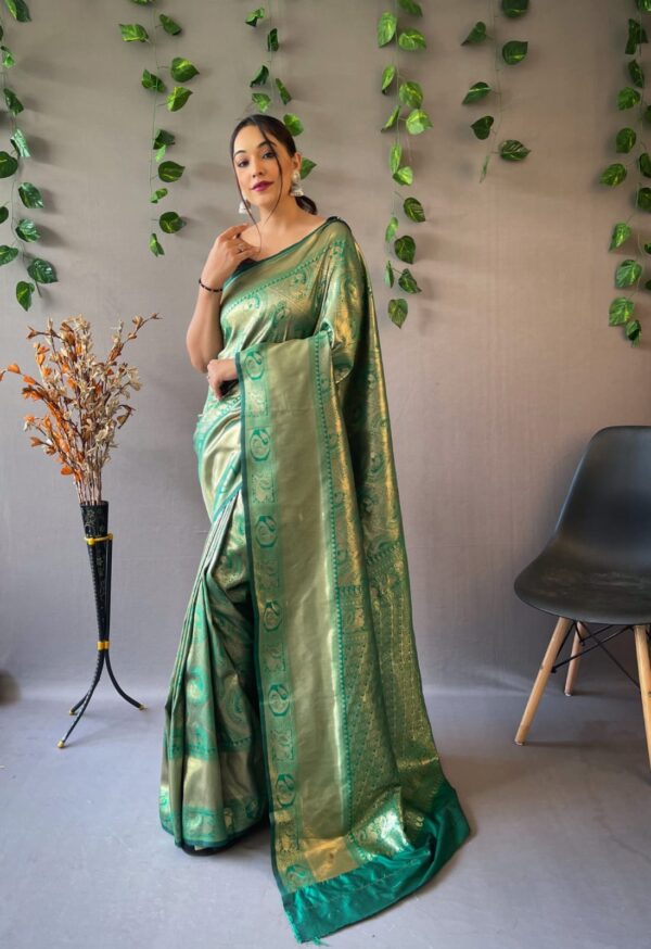 Designer Green Silk Saree