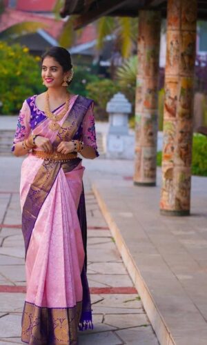 Lovely Purple Soft Silk Saree With Wonderful Blouse Piece – LajreeDesigner